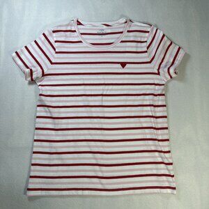 NWT J.Crew Collector Tee Cotton Stripe Embroidered Heart T-Shirt Tee Top Size L